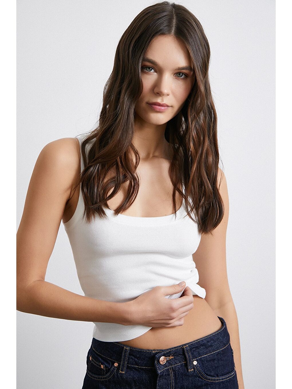 Önü Biyeli Atlet Beyaz-3