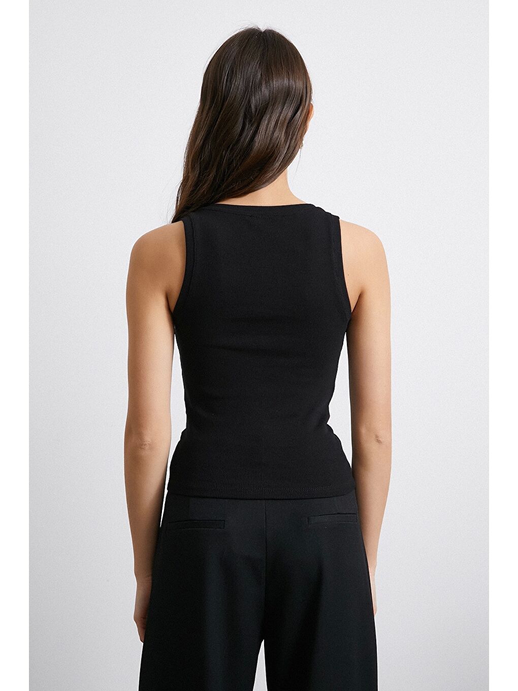 Önü Biyeli Atlet Siyah-5