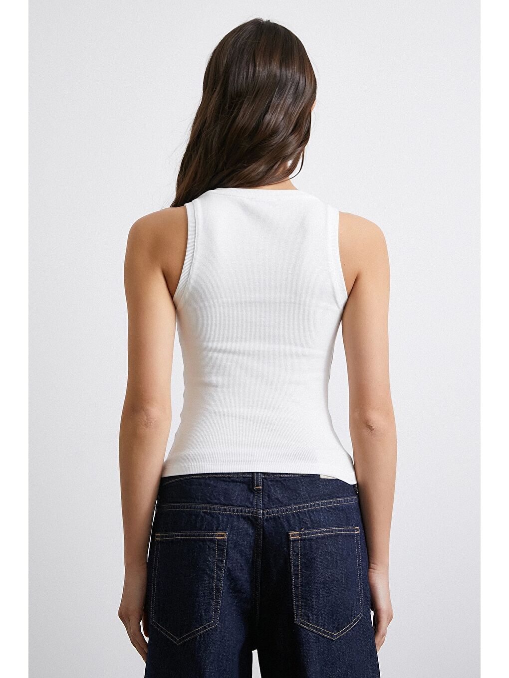 Önü Biyeli Atlet Beyaz-5