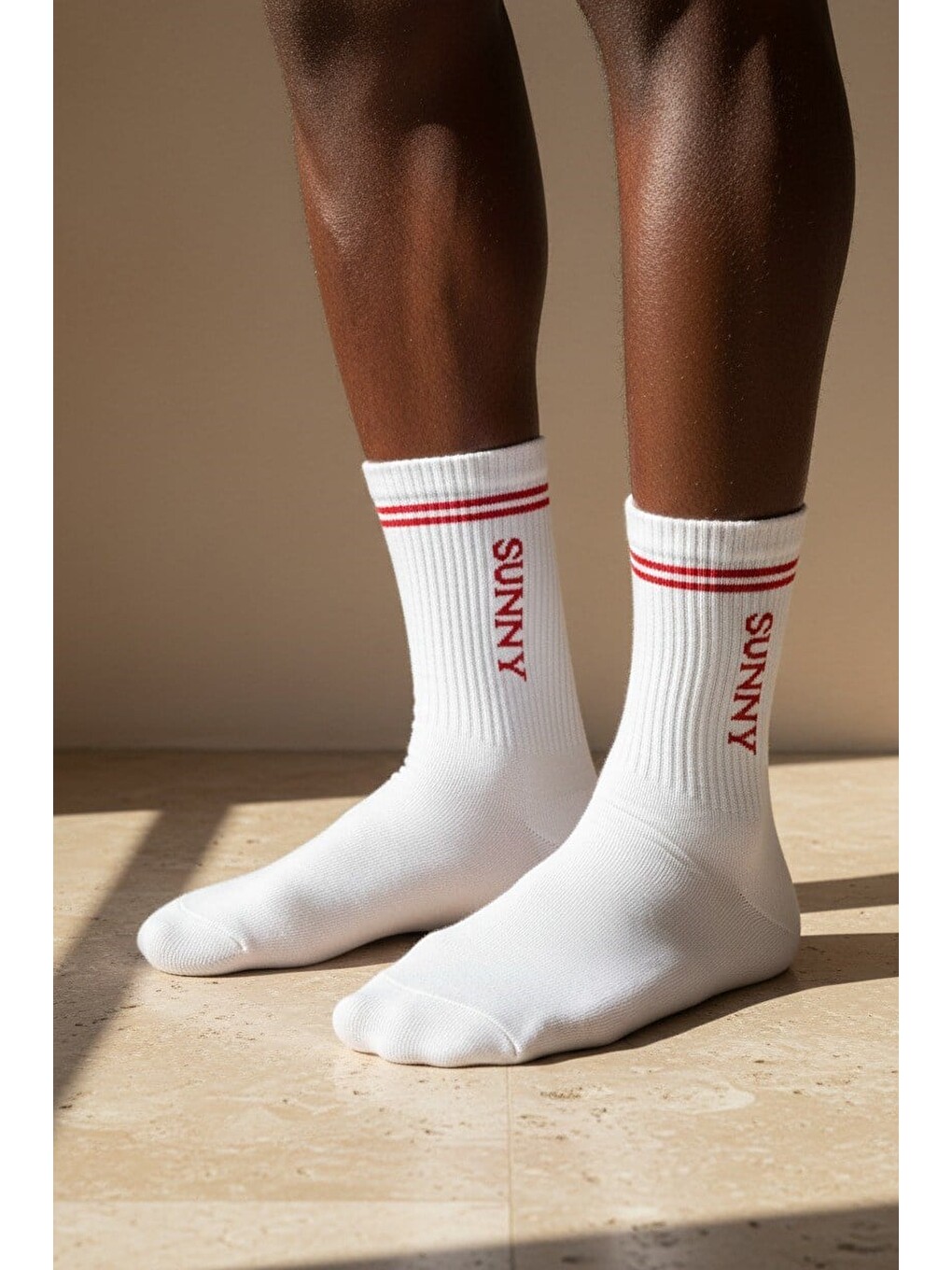 Kırmızı Unisex Sunny Yazılı Soket Çorap-1