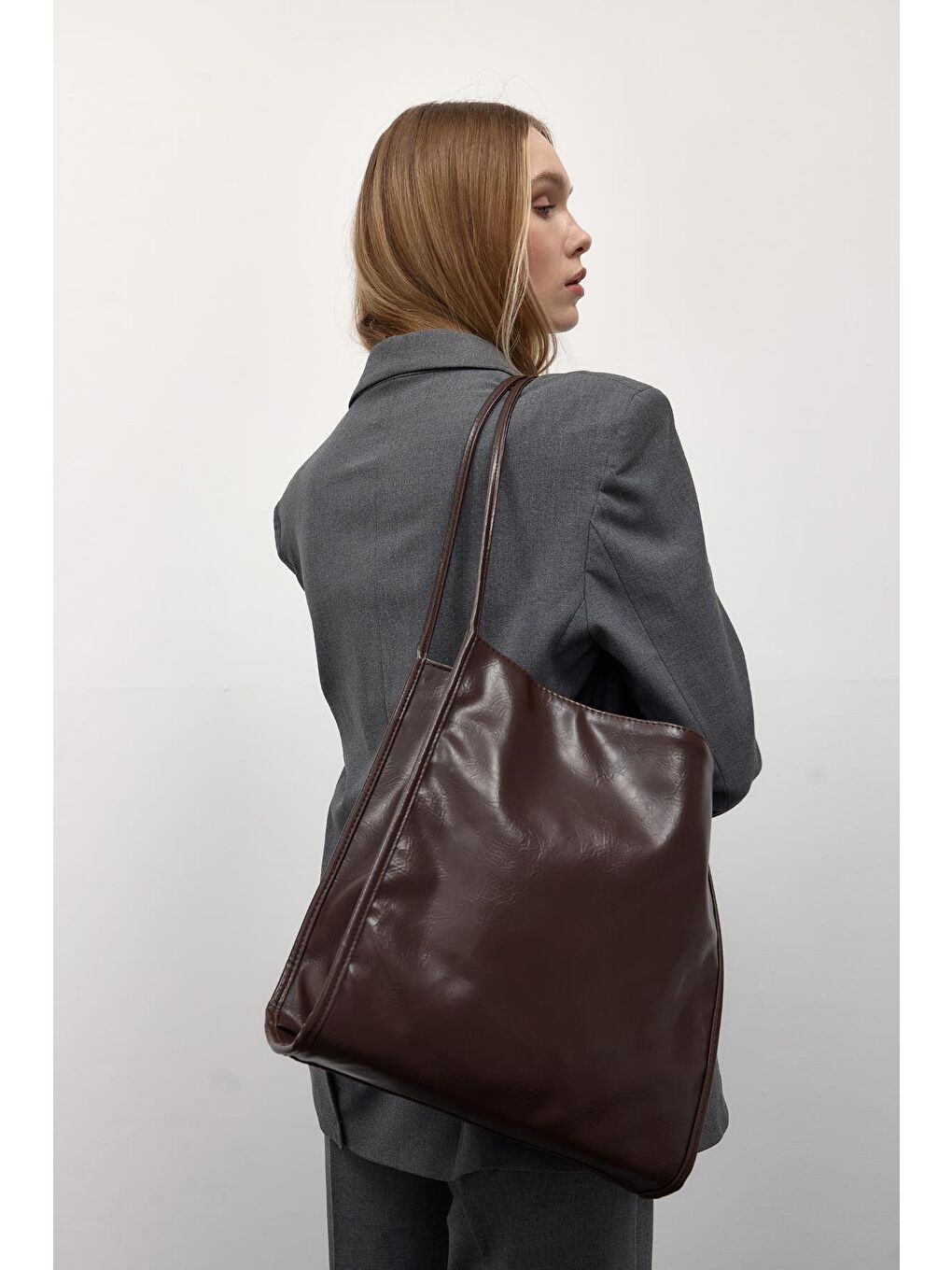 Kahverengi Miguel Vintage Omuz Çantası Acı Kahve-1