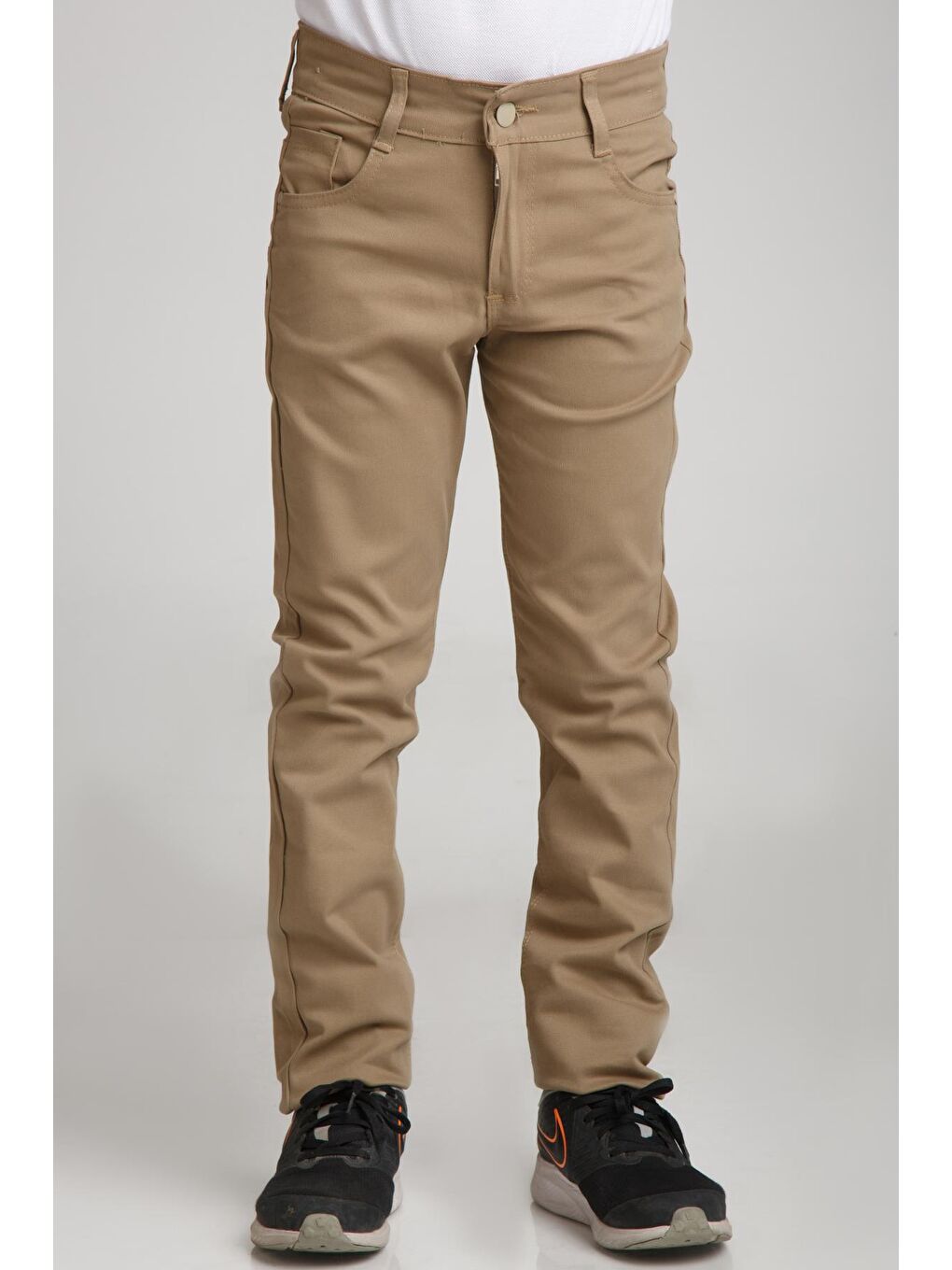 Bej Slim Fit Erkek Çocuk Okul Pantolon
