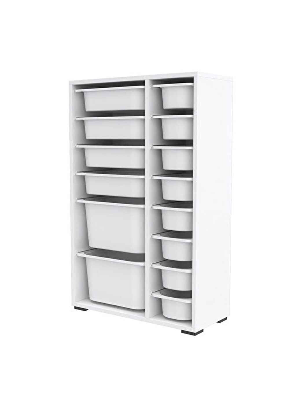 14 Sepetli Çok Amaçlı Oyuncak Dolabı - Beyaz - 109x30x69,5 cm-2