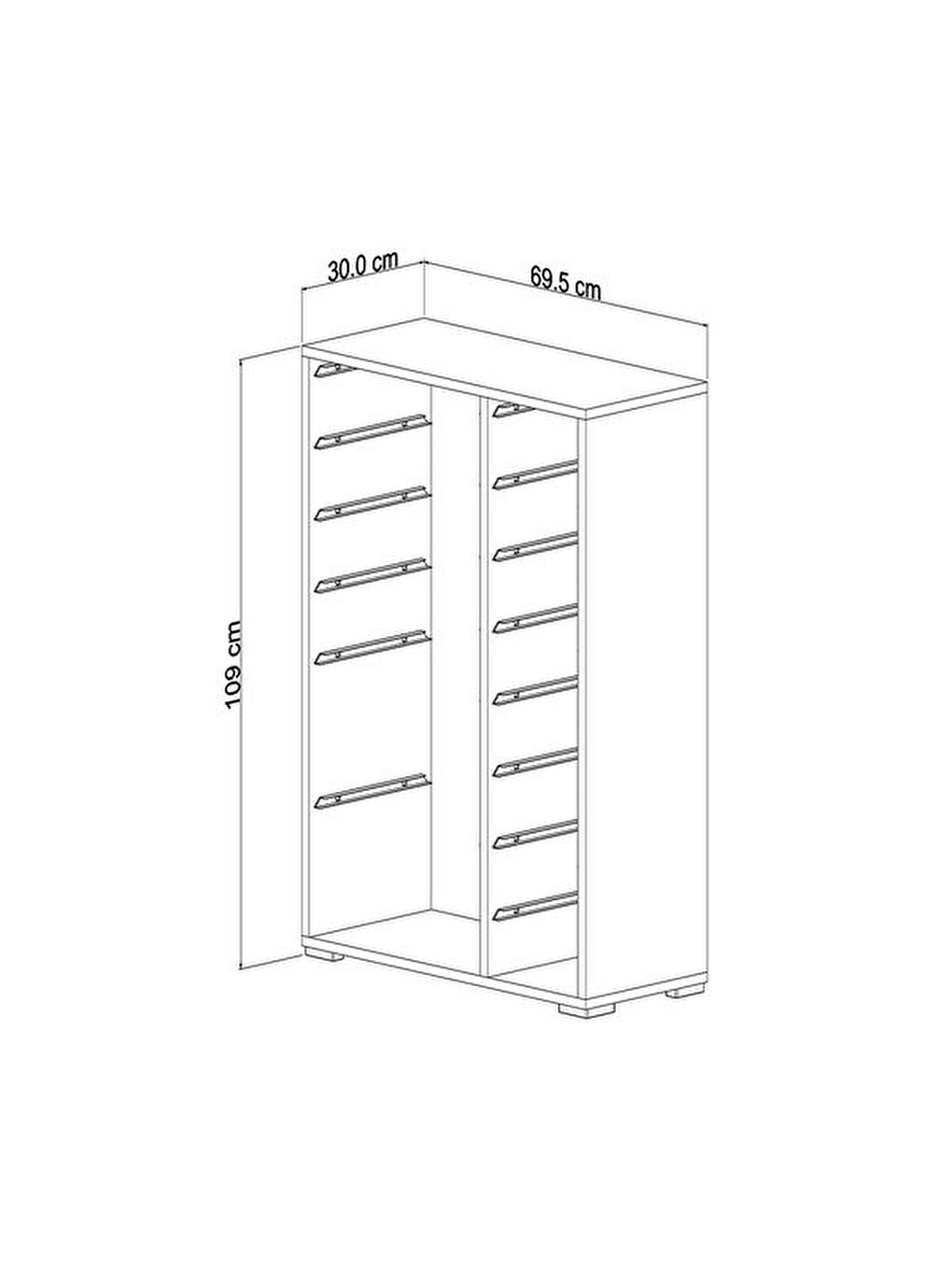 14 Sepetli Çok Amaçlı Oyuncak Dolabı - Beyaz - 109x30x69,5 cm-3