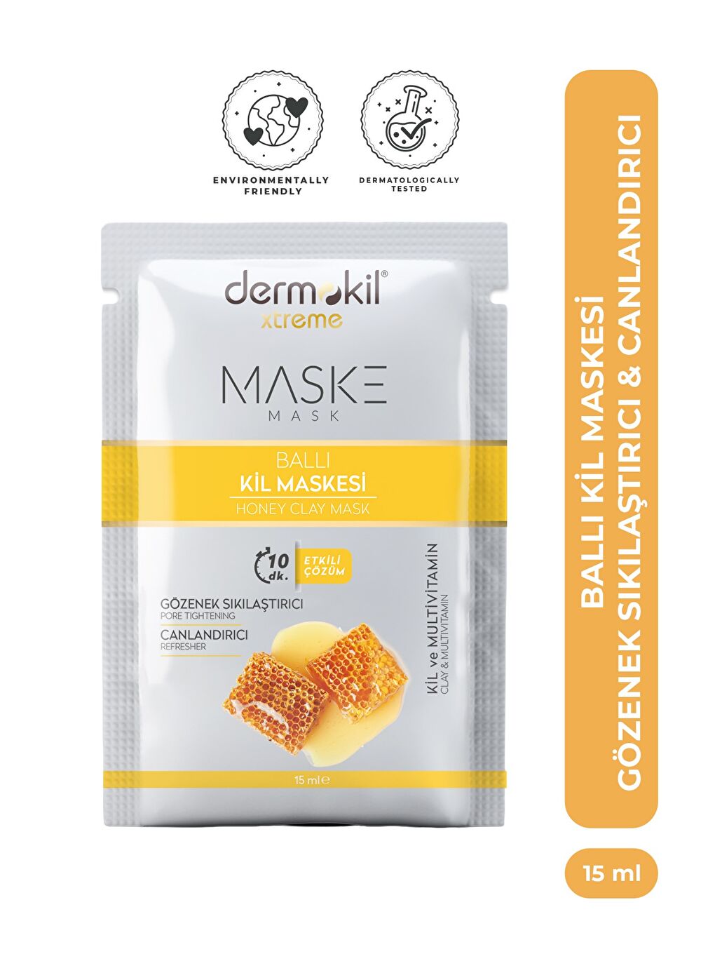 Gözenek Sıkılaştırıcı Ballı Kil Maskesi 15 ml x 10 Adet-1