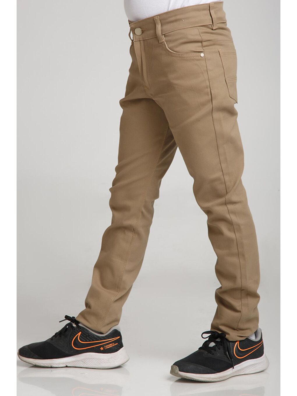 Bej Slim Fit Erkek Çocuk Okul Pantolon-4