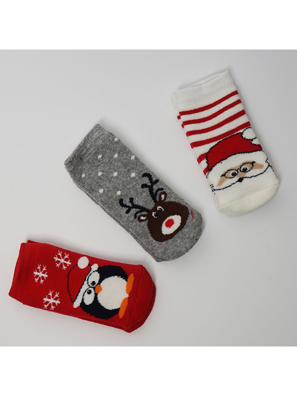 Kırmızı Unisex Çocuk 3'lü Çorap