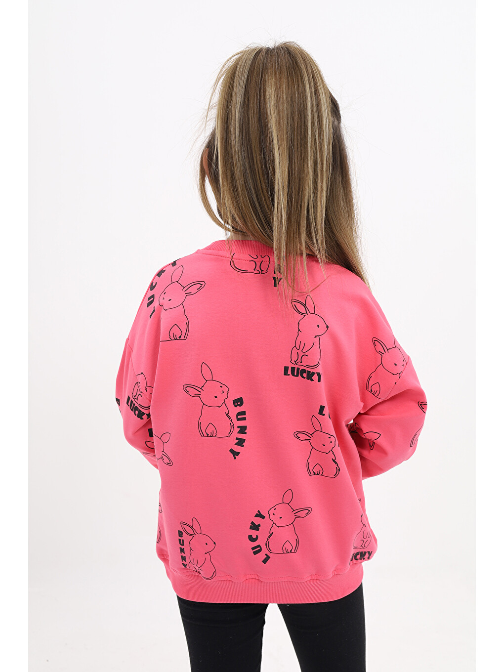Fuşya Kız Çocuk Baskılı Sweatshirt-2