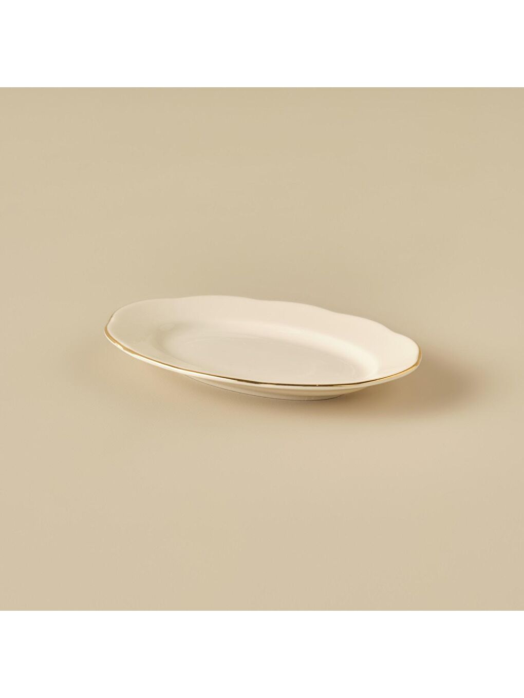 Sarı Clover Porselen Kayık Tabak Gold-1