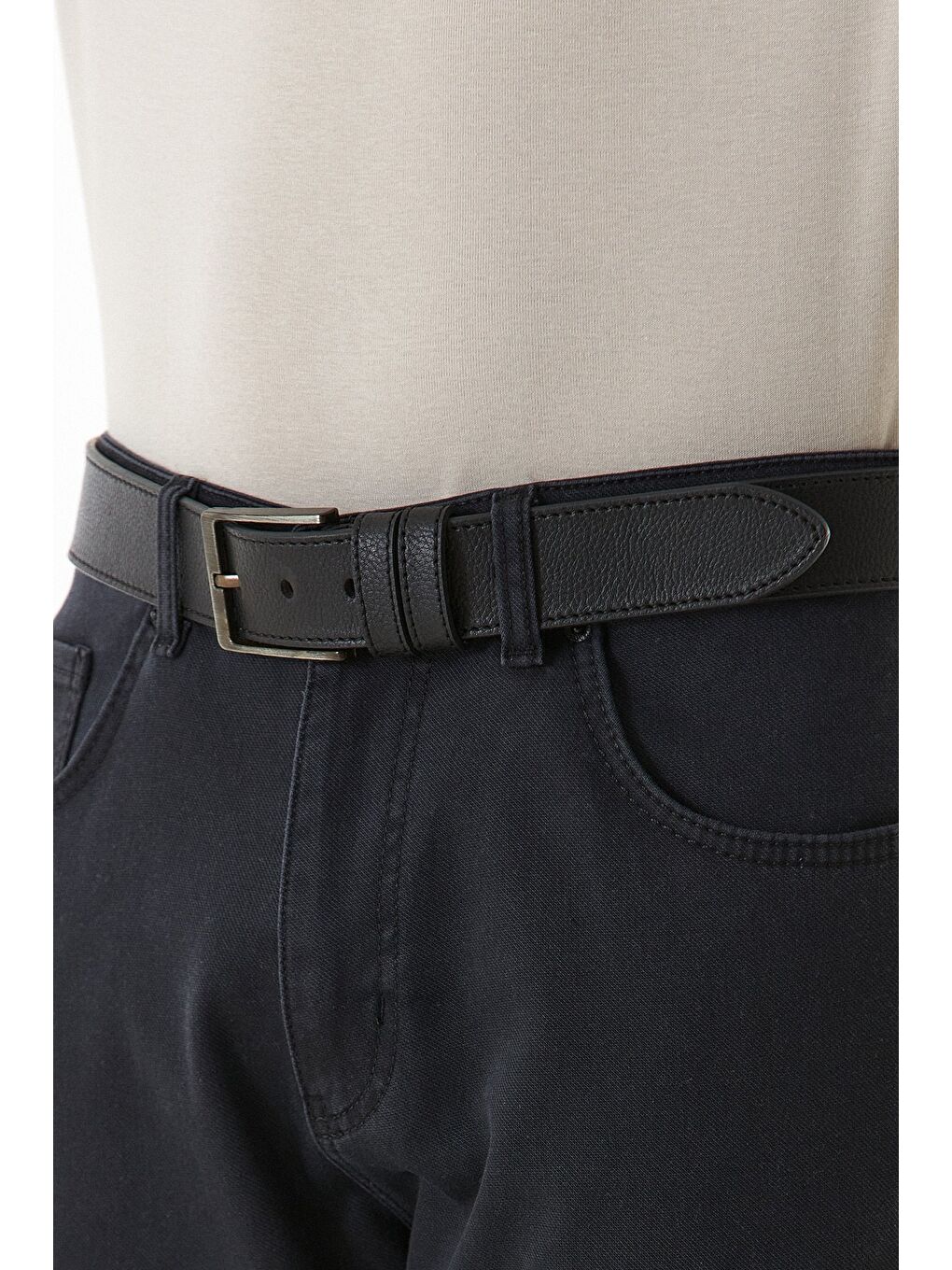 Siyah Spor Suni Deri Kemer-1