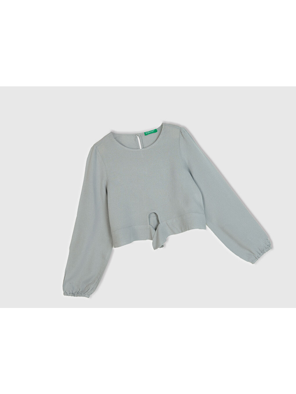 Kız Çocuk Açık Gri Önü Bağlamalı Bluz-2