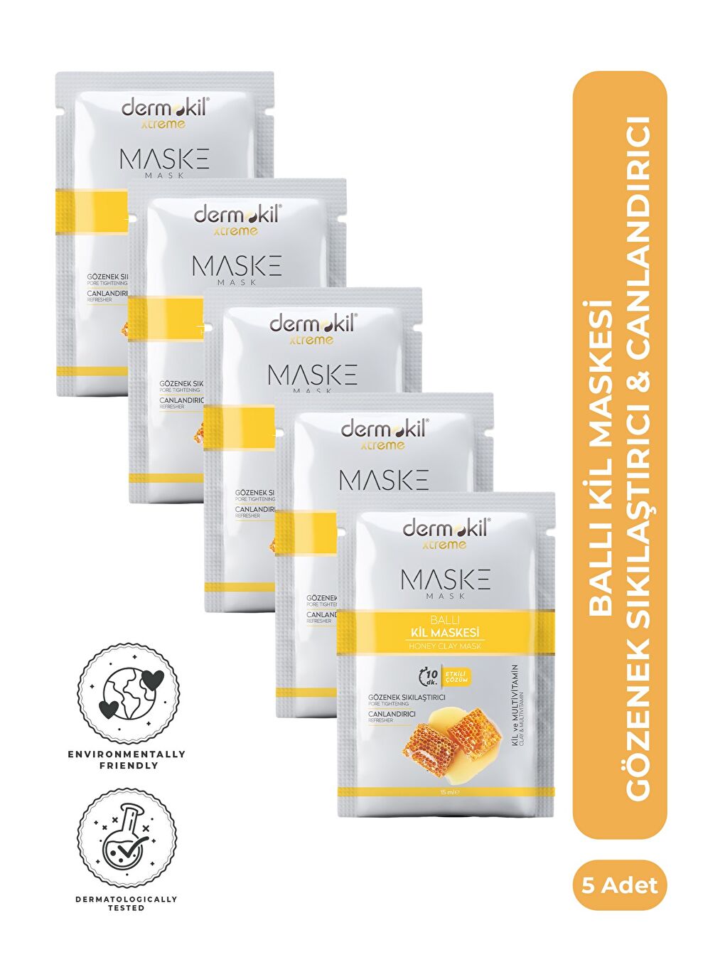 Gözenek Sıkılaştırıcı Ballı Kil Maskesi 15 ml x 5 Adet