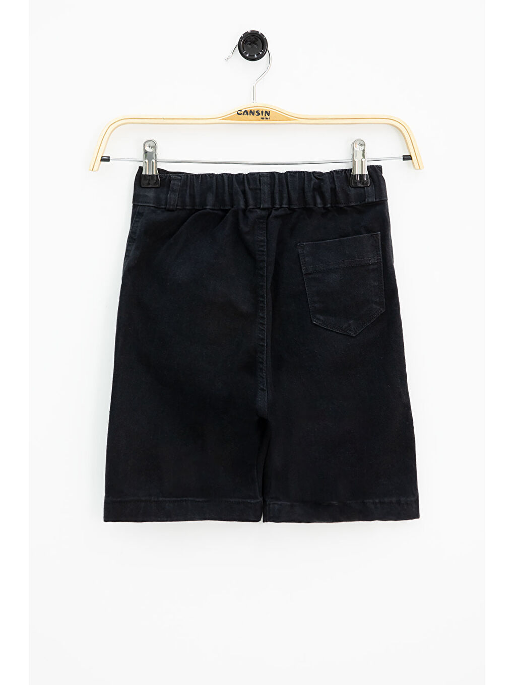 Siyah Ön Cepli Beli Lastikli Kız Çocuk Jean Şort Etek 21120-1