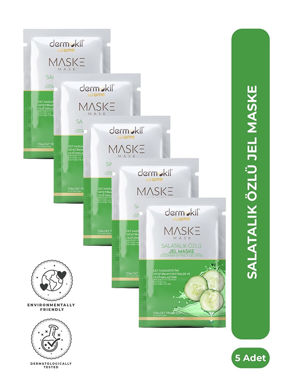 Salatalık Özlü Jel Yüz Maskesi 15 ml x 5 Adet