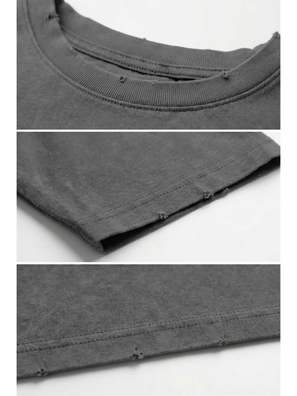 Gri Erkek Oversize Nakışlı Yıkamalı T-Shirt Füme-2