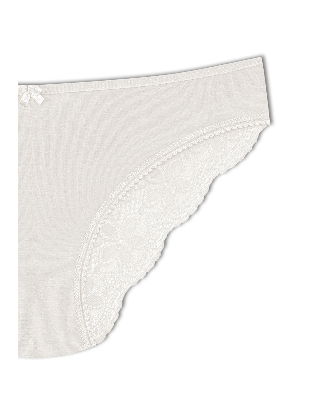 Beyaz Pamuklu Arkası Yarım Dantel Slip Kadın Külot 3'lü-8