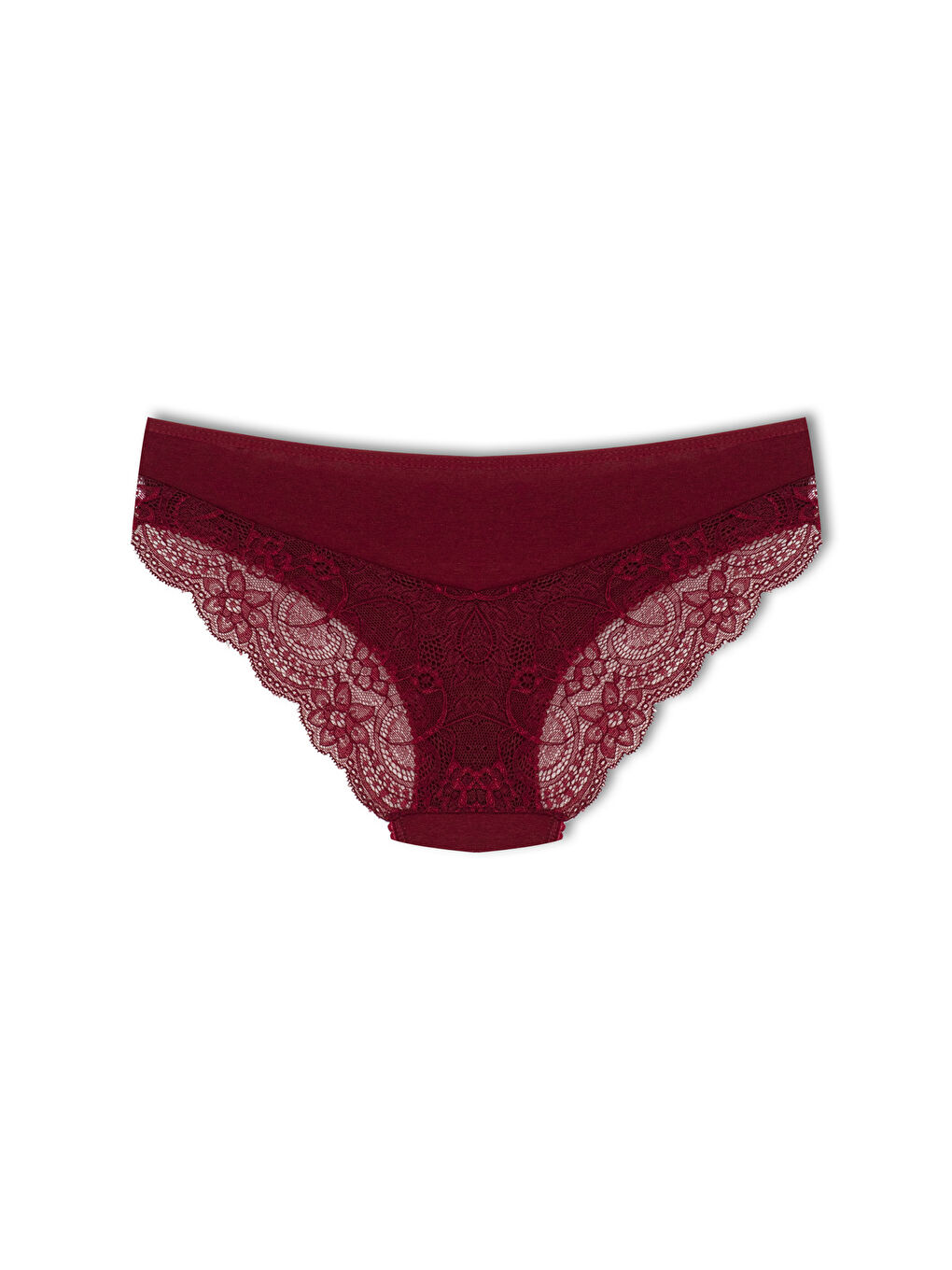 Lila Pamuklu Arkası Yarım Dantel Slip Kadın Külot 3'lü-4