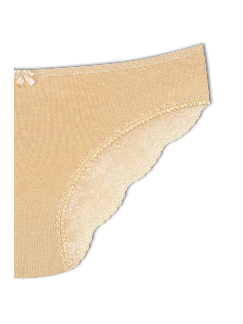 Kırmızı Pamuklu Arkası Yarım Dantel Slip Kadın Külot 5'li-10