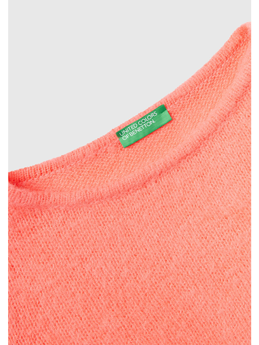 United Colors Of Benetton Pembe Kadın Somon Moher Karışımlı Crop Kazak - 2