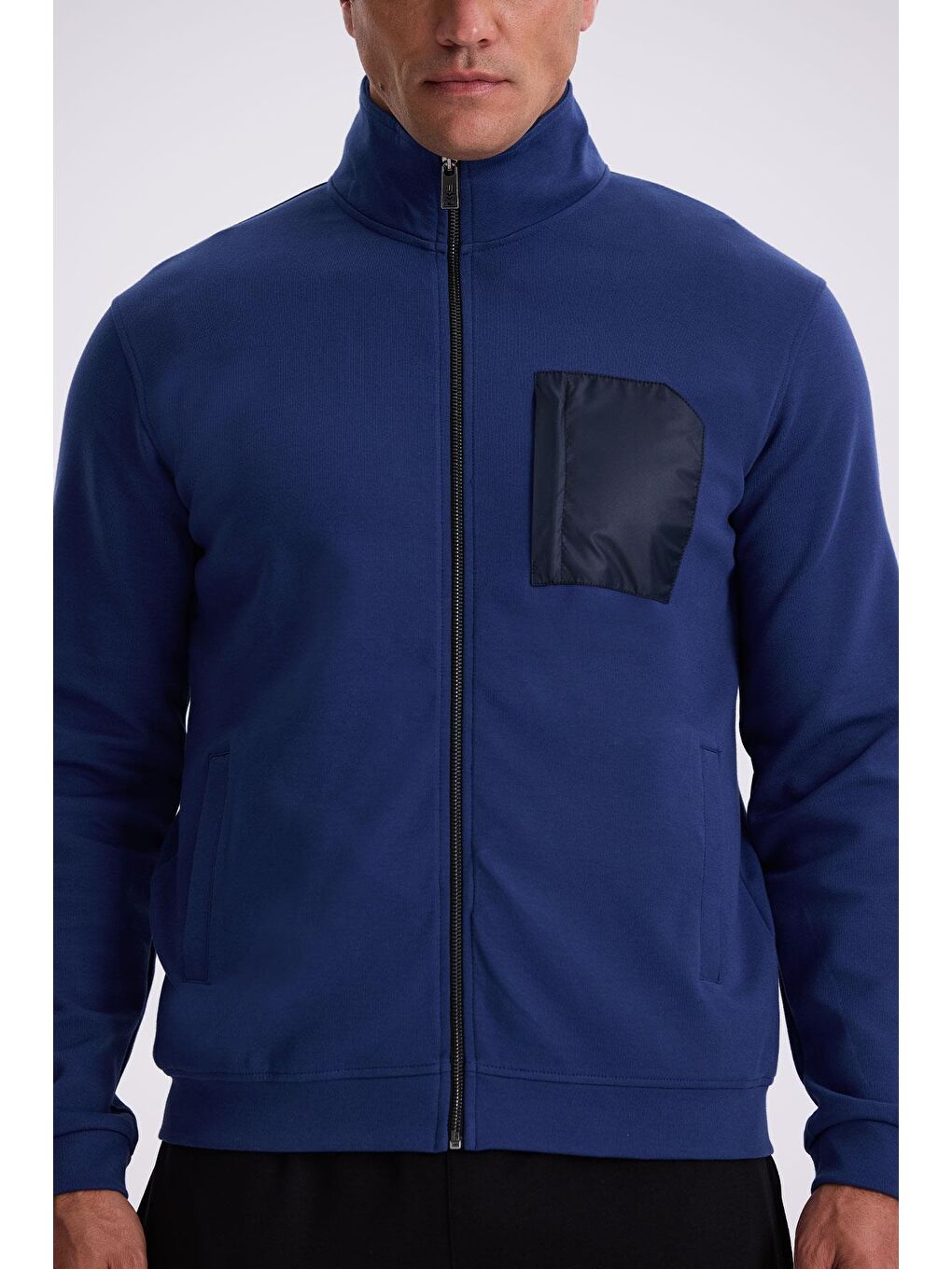 İndigo Slim Fit Fermuarlı Pamuklu Elastanlı Eşofman Üstü-2