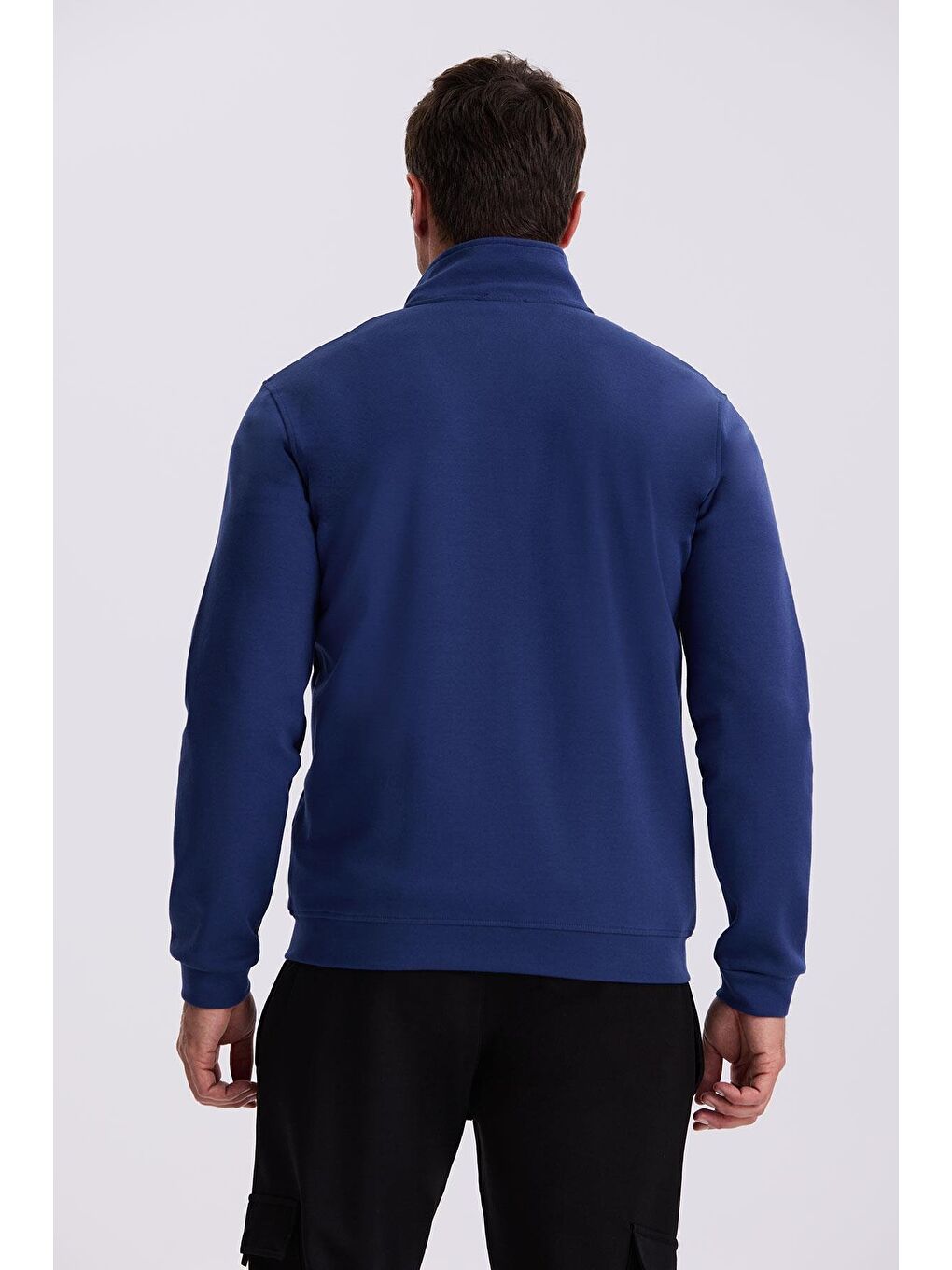 İndigo Slim Fit Fermuarlı Pamuklu Elastanlı Eşofman Üstü-3