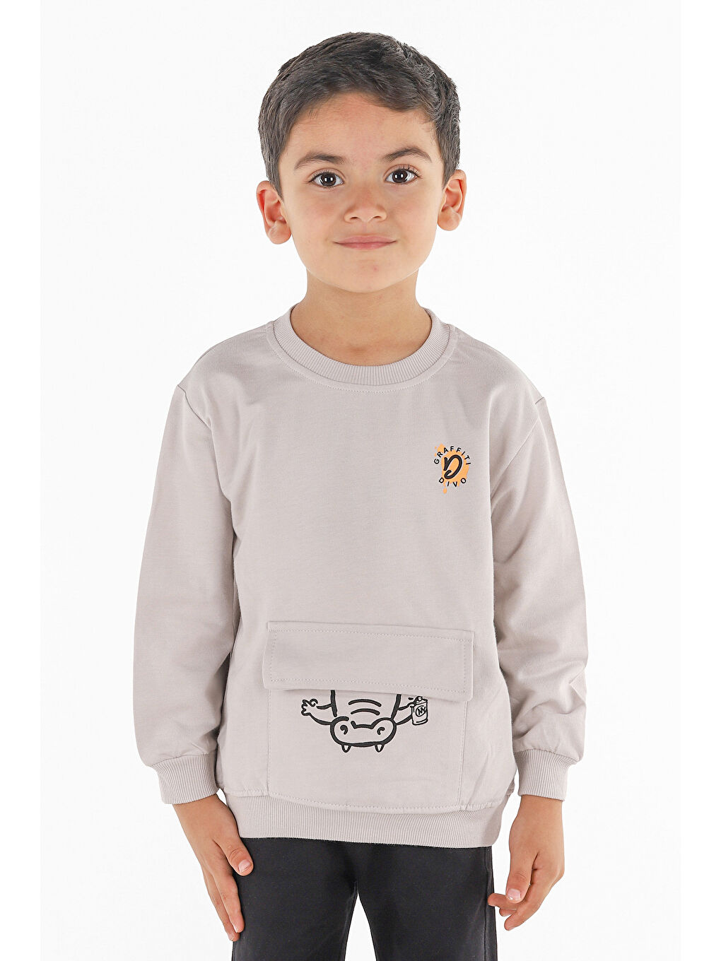 KİKO Taş Bisiklet Yaka Uzun Kollu Erkek Çocuk Sweatshirt - 1