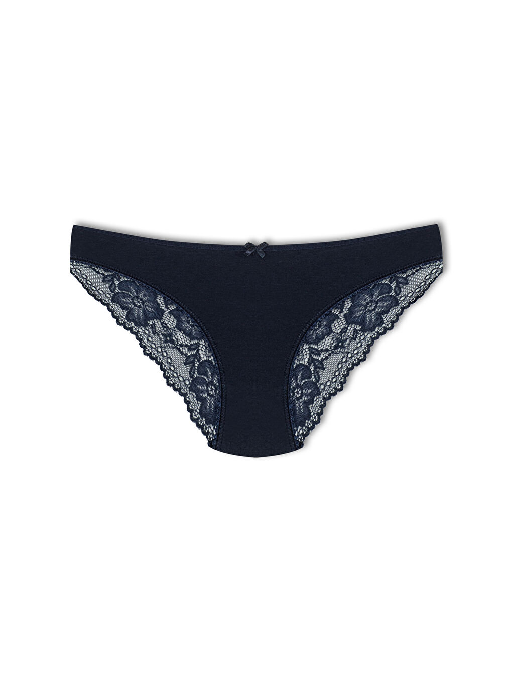 Karışık Pamuklu Arkası Yarım Dantel Slip Kadın Külot 10'lu-1