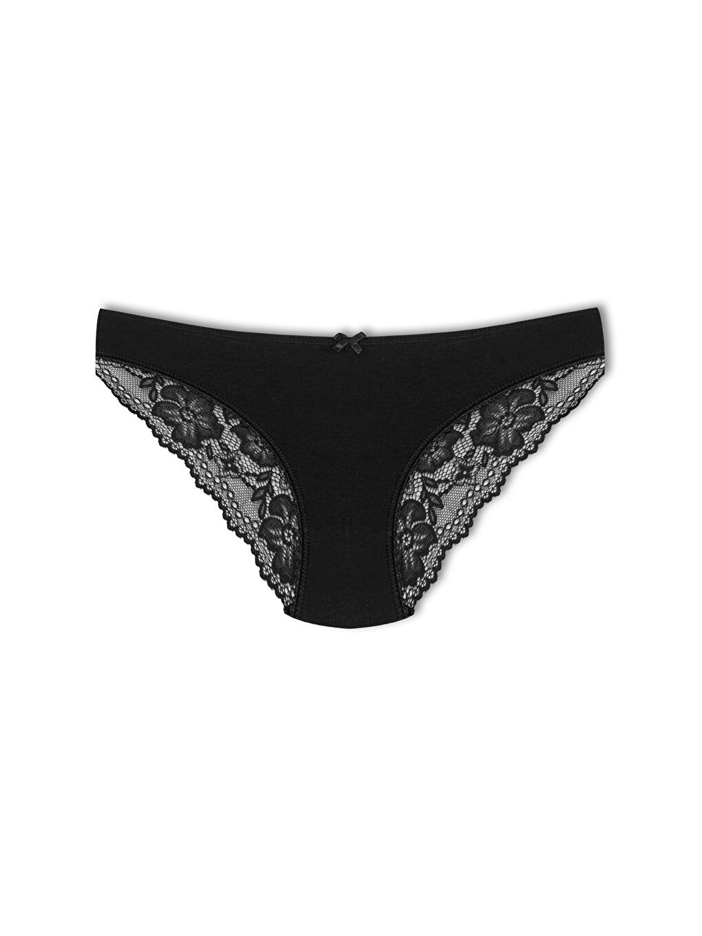 Karışık Pamuklu Arkası Yarım Dantel Slip Kadın Külot 10'lu-5