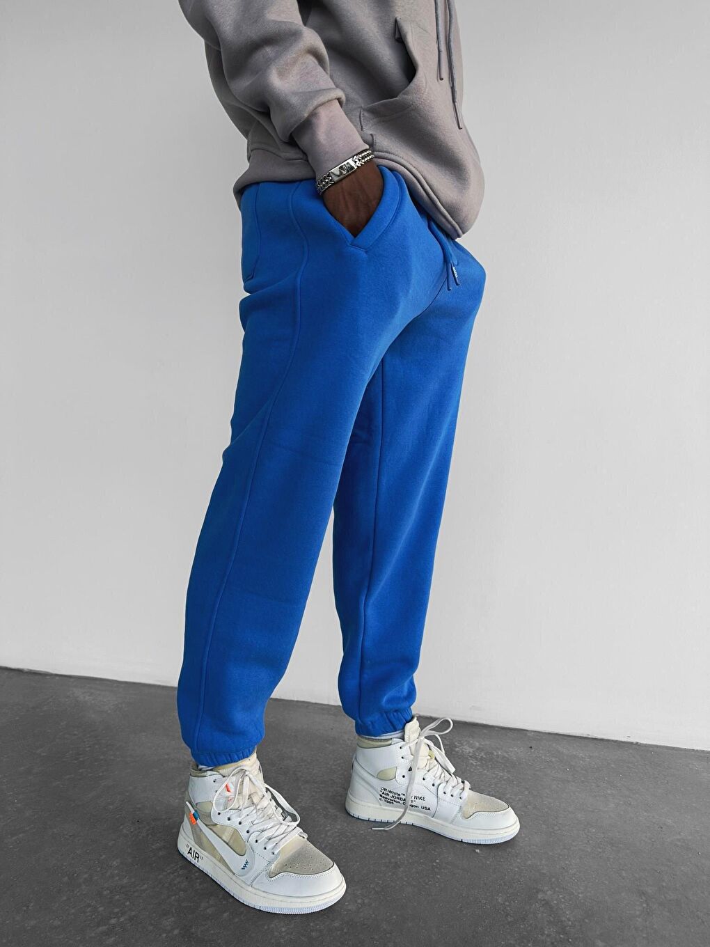 Erkek Basic Jogger Pantolon Mavi-1