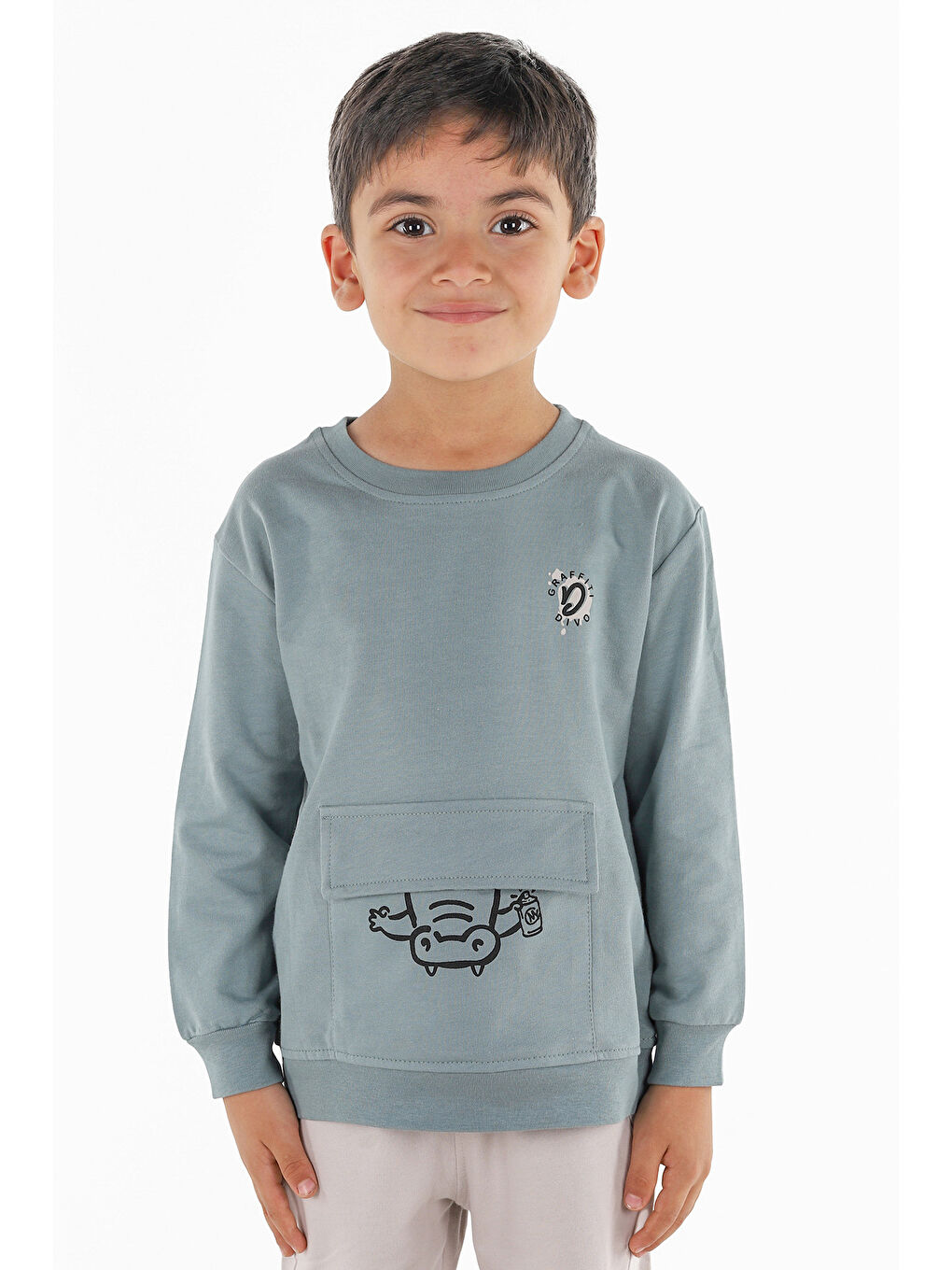 KİKO İndigo Bisiklet Yaka Uzun Kollu Erkek Çocuk Sweatshirt - 1