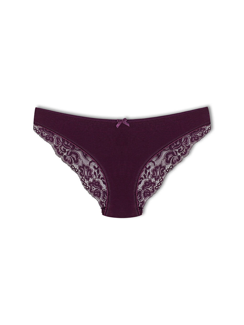 Karışık Pamuklu Arkası Yarım Dantel Slip Kadın Külot 7li-1