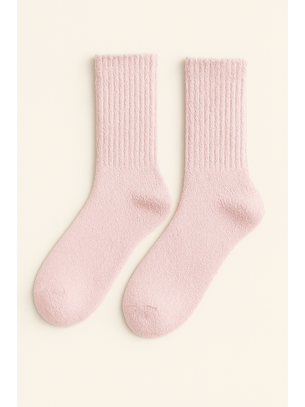 Unisex Kalın Tüylü Soket Çorap Açık Pembe