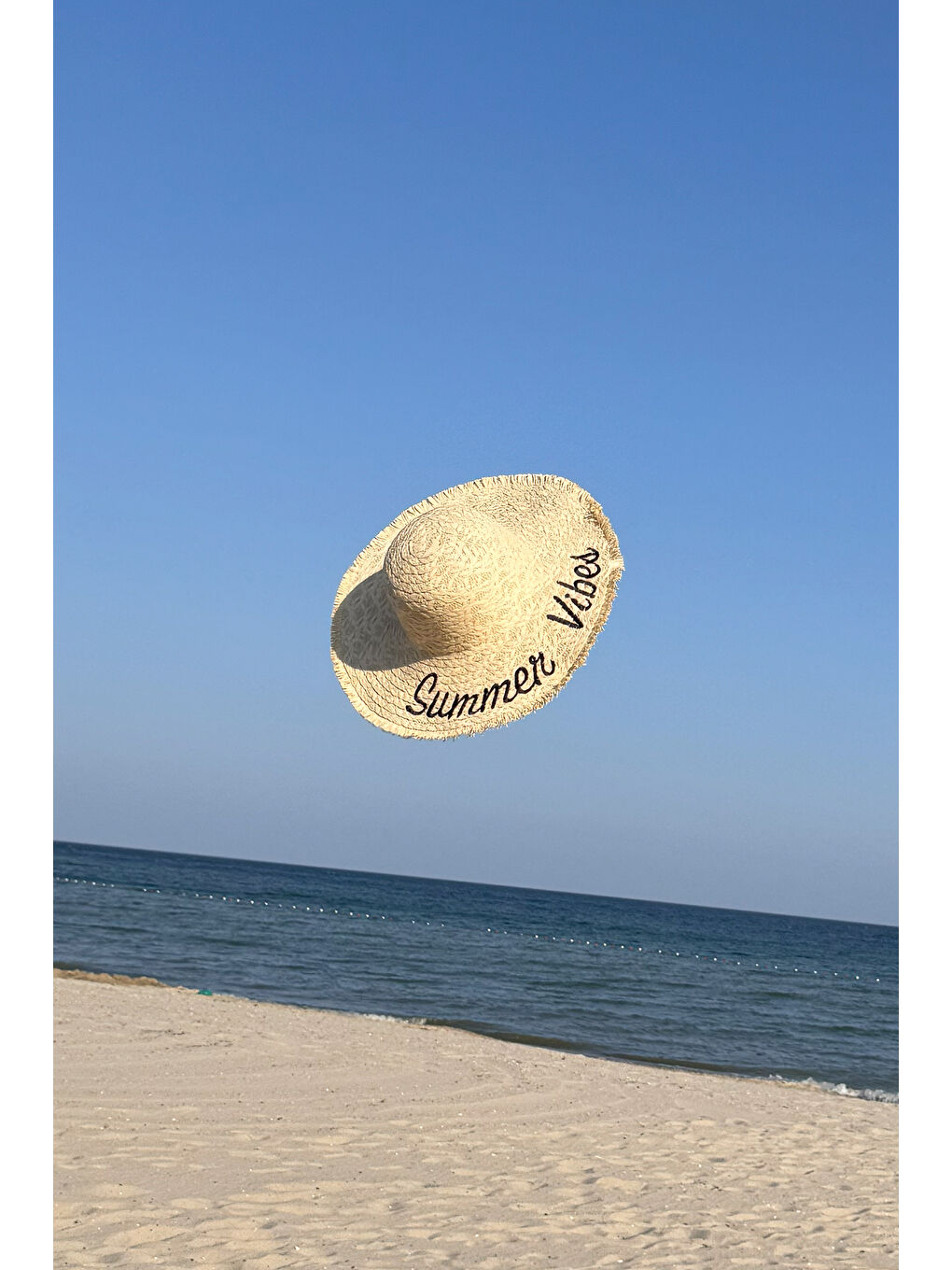 Kenarları Püsküllü Nakış Detaylı Hasır Şapka Plaj Şapkası RŞ-2112 Bej02-3