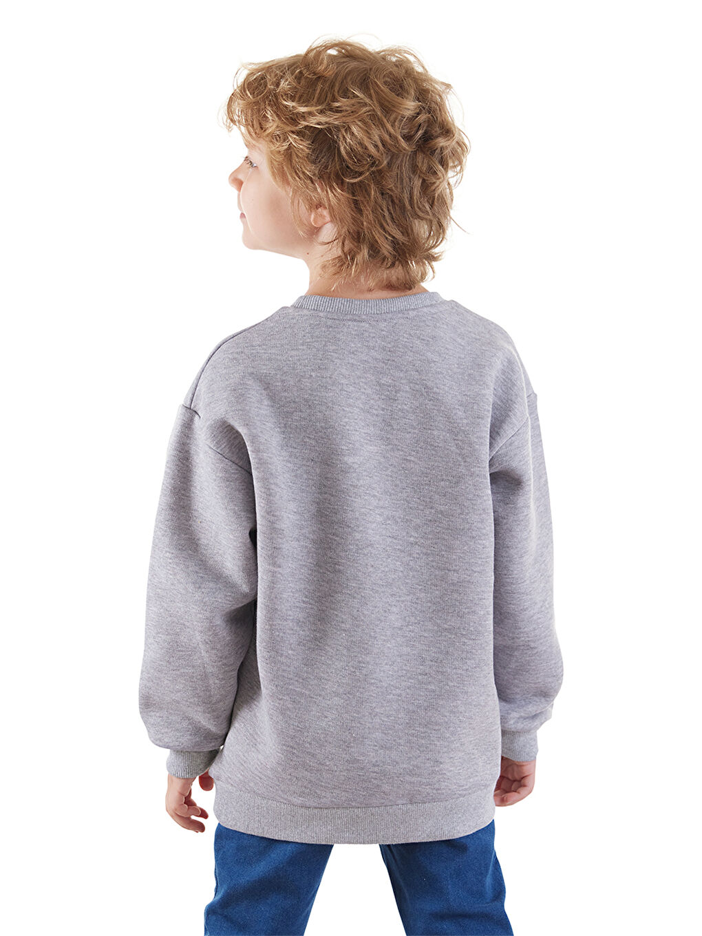 Denokids Gri Just Smile Erkek Çocuk Gri Sweatshirt - 1