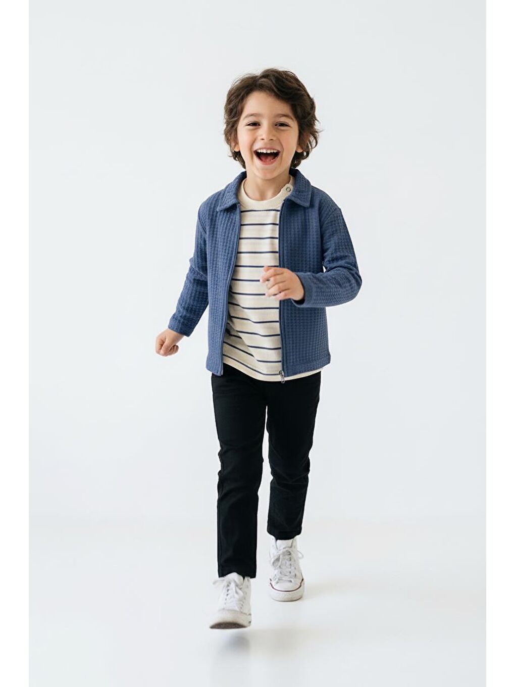 İndigo Hırkalı Pantolon Tişört 3lü Takım-3