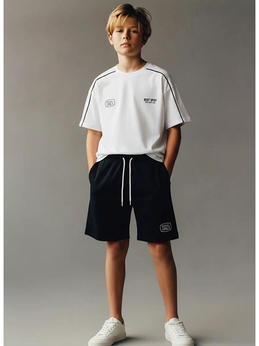 Karışık Erkek Çocuk Pamuklu Siyah Şortlu T-Shirt Takım-2