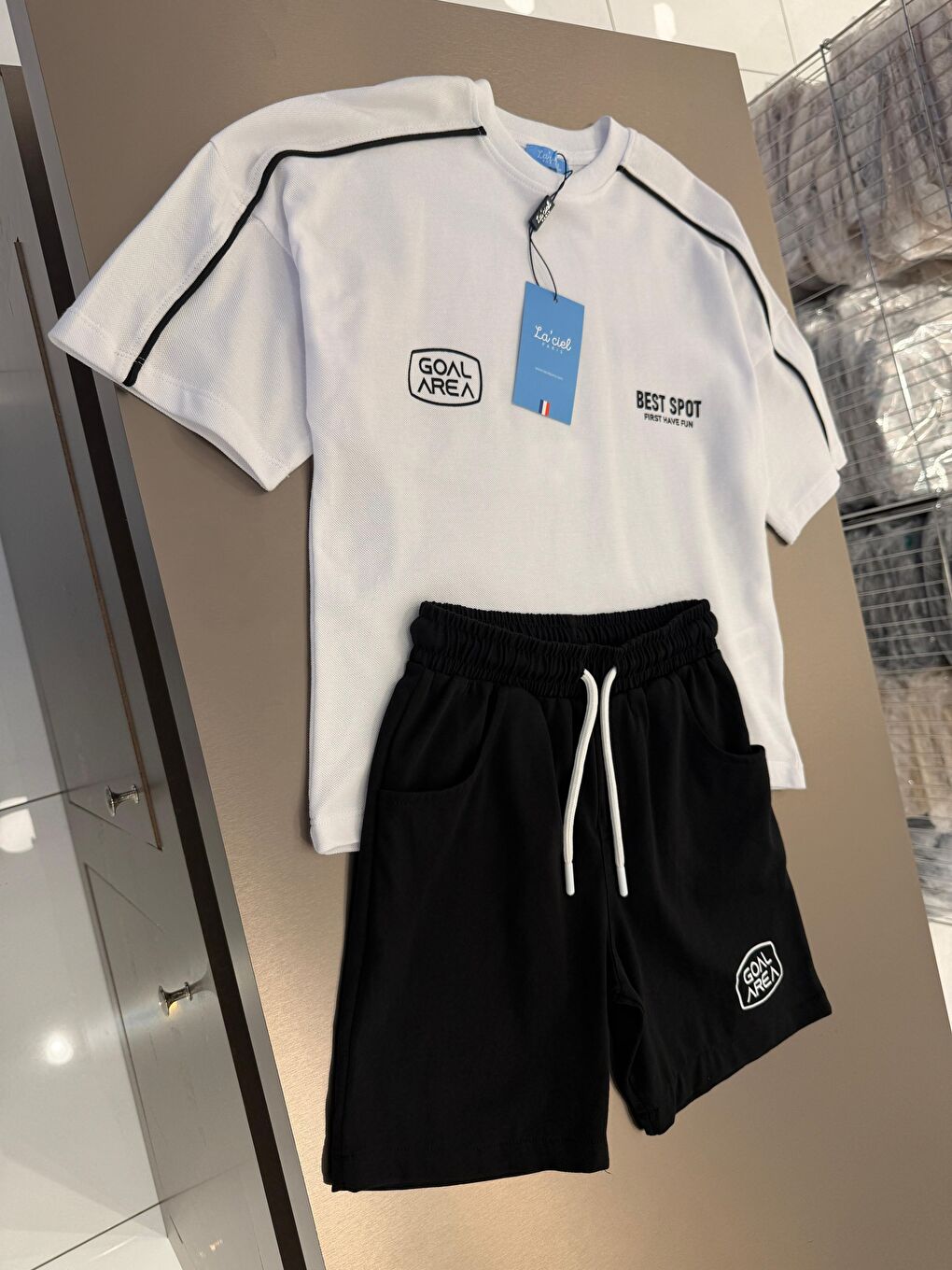 Karışık Erkek Çocuk Pamuklu Siyah Şortlu T-Shirt Takım-3