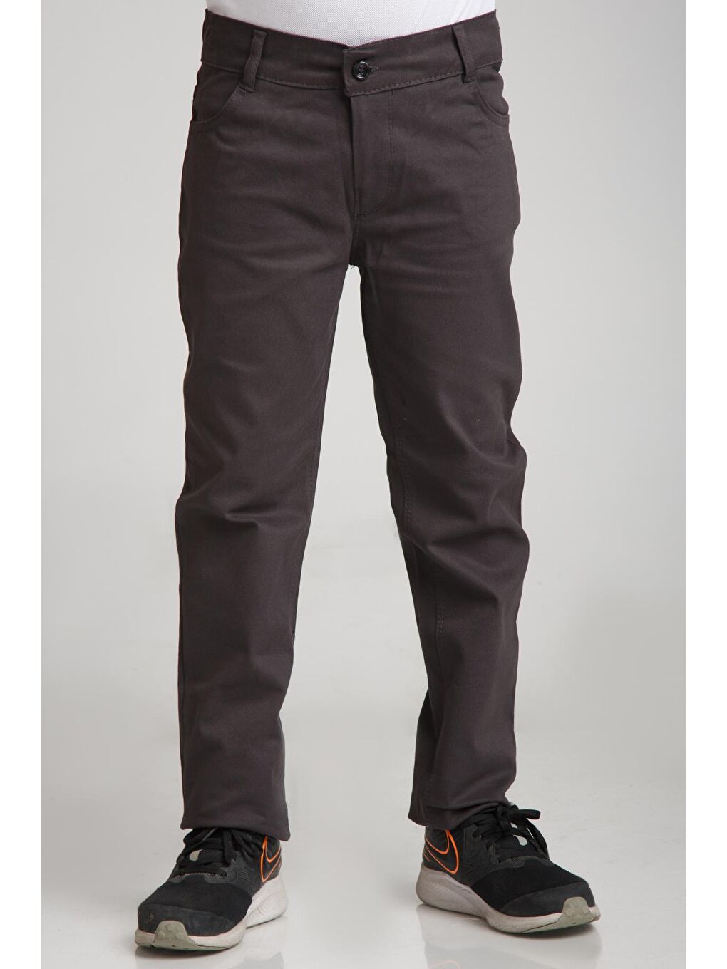 Gri Slim Fit Erkek Çocuk Okul Pantolon