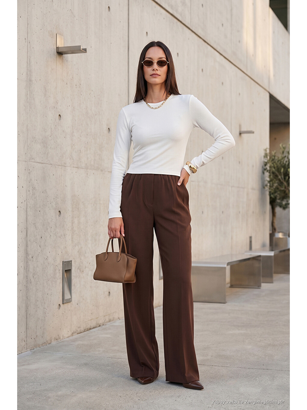 Ekru Pamuklu Bisiklet Yaka Crop Bluz 5867060