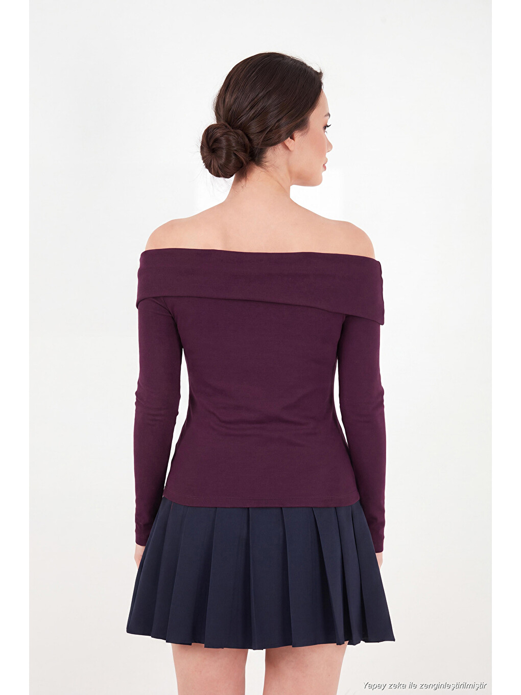 Mürdüm Pamuklu Fitted Kadın Bluz 5866862-6