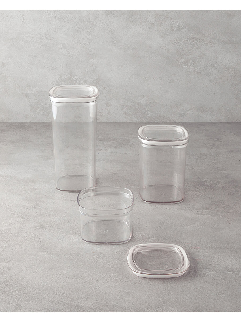 Renksiz Jade Plastik 3'lü Kavanoz 700 ml – 1,4 L – 2 L Şeffaf