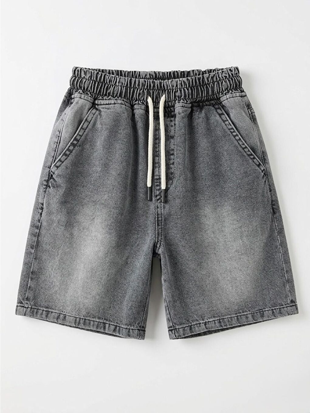 Karışık Erkek Çocuk Pamuklu Çizgili T-Shirt Denim Şort Takım-1