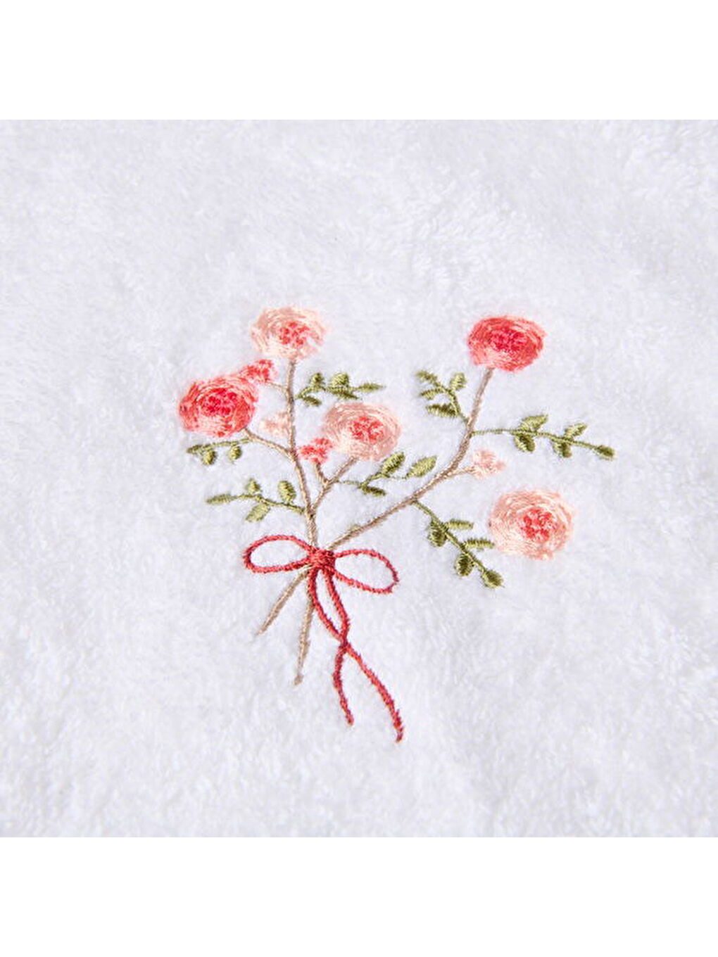 Soft Granny Summer Çiçek Nakışlı El Havlusu - Ekru - 30x50 cm-2