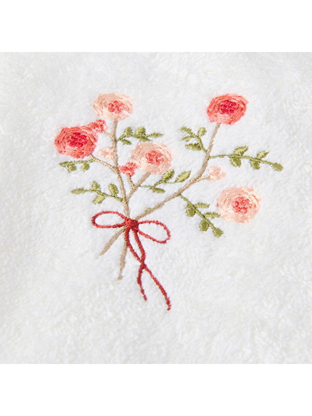 Soft Granny Summer Çiçek Nakışlı El Havlusu - Ekru - 30x50 cm-6