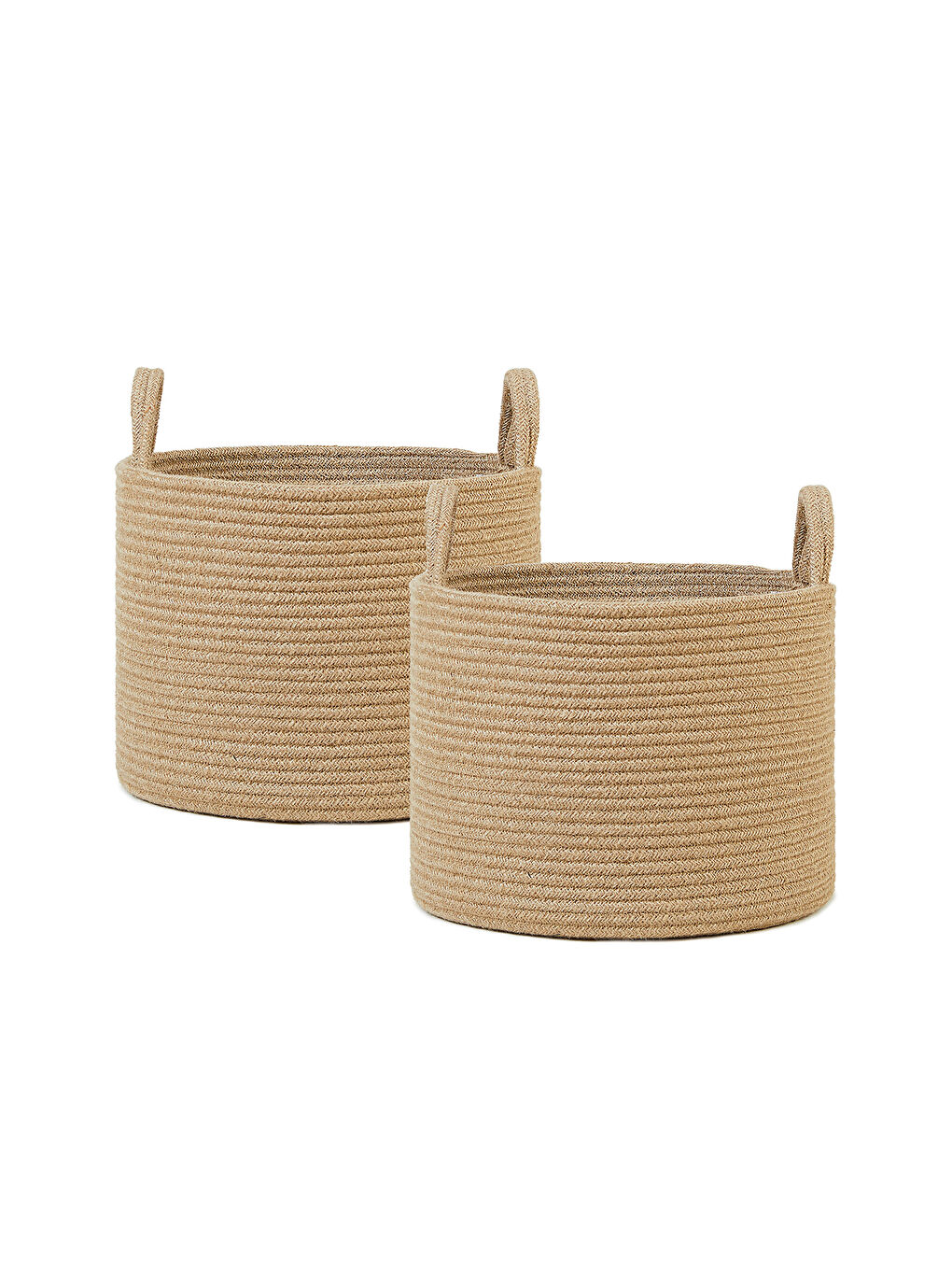 Bej 2'li Jüt Halat Sepet Set 35 x 27 cm-2