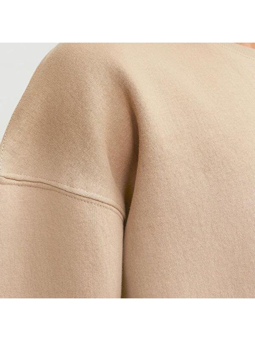 Jack&Jones Star Basic Erkek Bej Bisiklet Yaka Sweatshirt-4