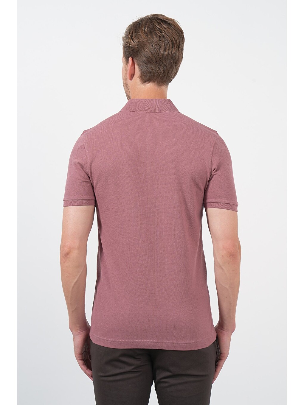 Pembe Polo Yaka Pike Kısa Kol Slim Fit Pamuklu Hediye Kutulu Tişört 1011260169-5