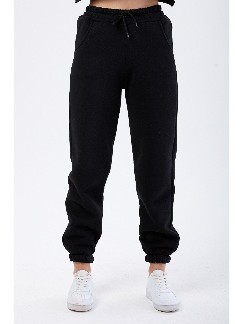 Orta Siyah Kadın Eşofman Altı - 24057-1