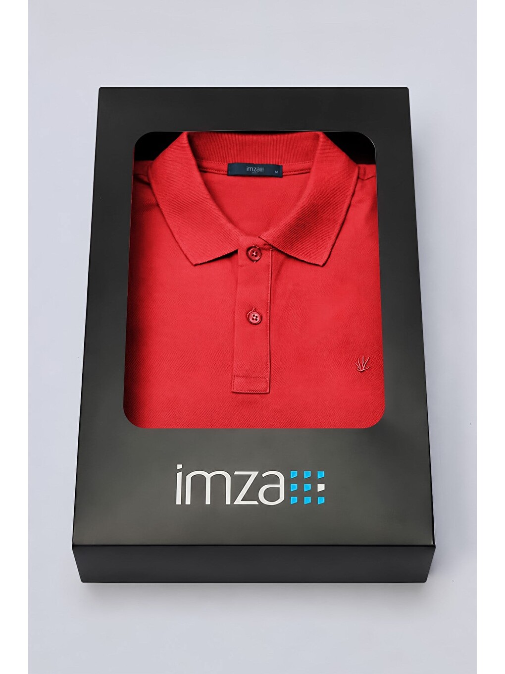 Kırmızı Polo Yaka Pike Kısa Kol Slim Fit Pamuklu Hediye Kutulu Tişört 1011260169-3