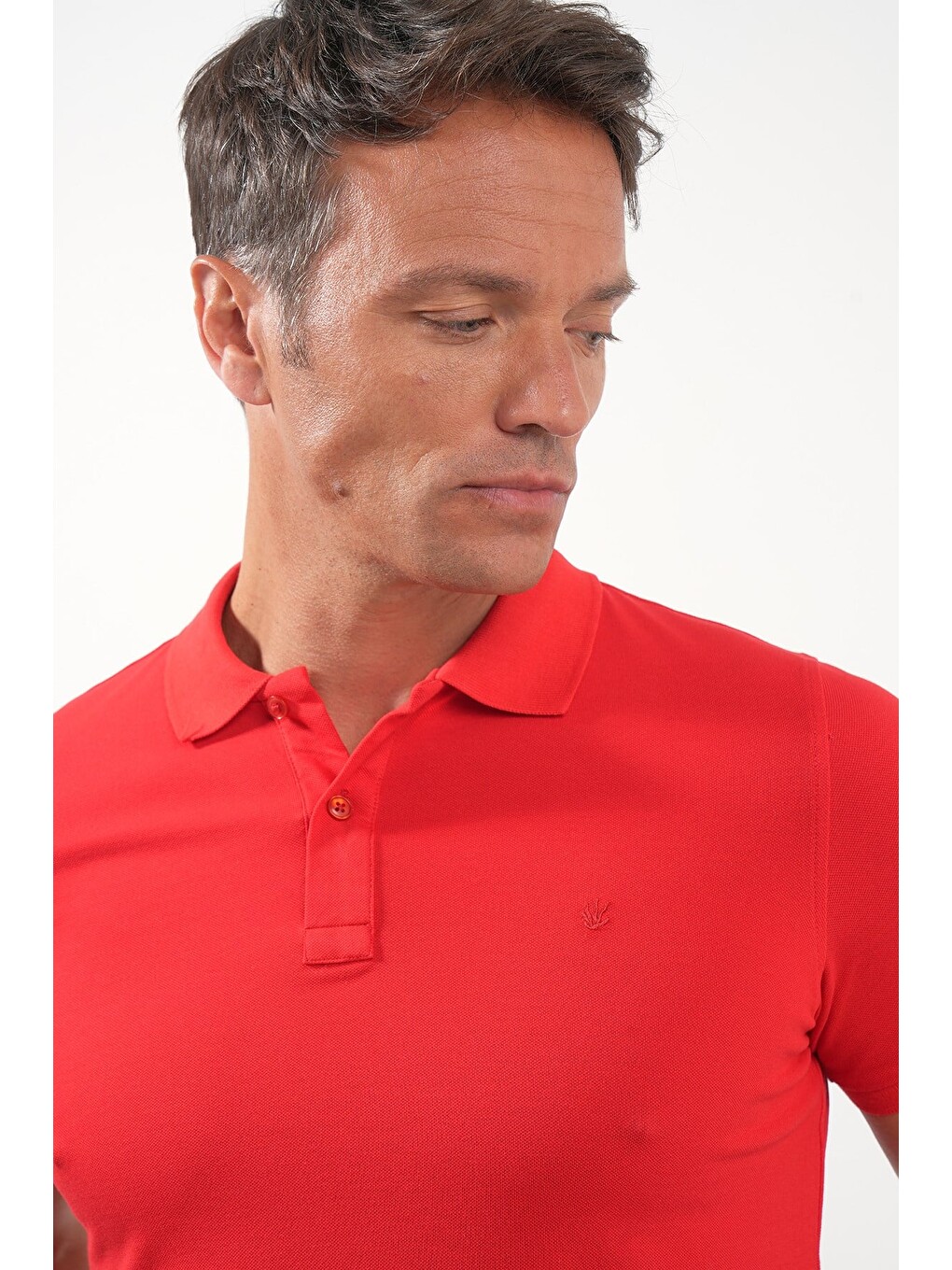 Kırmızı Polo Yaka Pike Kısa Kol Slim Fit Pamuklu Hediye Kutulu Tişört 1011260169-4